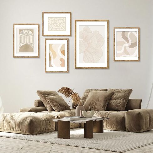16x20 Picture Frame Set of 2 with Plexiglass, Display Pictures 11x14 with Mat or 16 x 20 Without Mat, Rustic Brown Poster Frame for Photo Wall Gallery Mounting in Kuwait