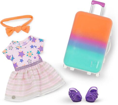 الفتيات اللامعات - دمية أستريد 14 بوصة قابلة لاتخاذ الوضعيات - شعر أحمر وعيون عسلي - ملابس تخييم وقبعة مطابقة وأحذية لامعة - ألعاب وملابس وإكسسوارات للأطفال من عمر 3 سنوات فما فوق in Kuwait