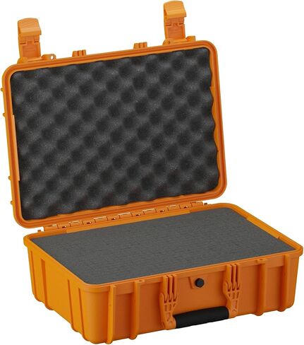 Condition 1 18" Medium Waterproof Hard Case With Foam, Model 801, Orange | Portable Protective Storage Box for Travel, Tactical Gear, Made in USA, 18.36"x13.70"x7.03" in Saudi Arabia