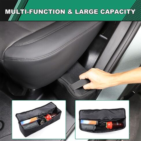 SUV Under Seat Storage Box Tray Organizer Compatible with 2024+ Hummer EV Accessories Hidden Underseat Rear Storage Oxford Cloth Tool Box Organizer Storage Box with Handle (Black) in Saudi Arabia