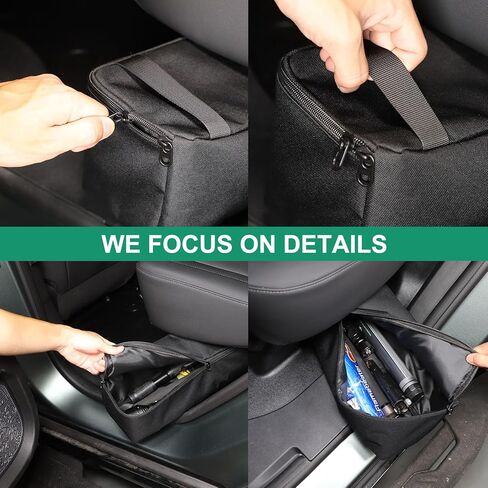 SUV Under Seat Storage Box Tray Organizer Compatible with 2024+ Hummer EV Accessories Hidden Underseat Rear Storage Oxford Cloth Tool Box Organizer Storage Box with Handle (Black) in Saudi Arabia