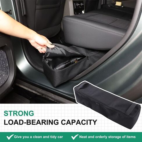 SUV Under Seat Storage Box Tray Organizer Compatible with 2024+ Hummer EV Accessories Hidden Underseat Rear Storage Oxford Cloth Tool Box Organizer Storage Box with Handle (Black) in Saudi Arabia