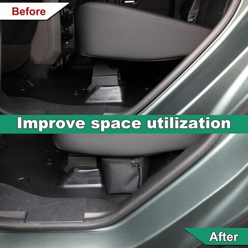 SUV Under Seat Storage Box Tray Organizer Compatible with 2024+ Hummer EV Accessories Hidden Underseat Rear Storage Oxford Cloth Tool Box Organizer Storage Box with Handle (Black) in Saudi Arabia