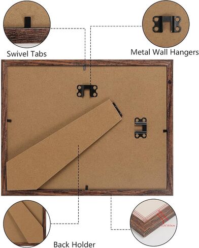 PHAREGE 8.5 x 11 Certificate Picture Frames Bulk Set of 18, Distressed Brown Photo Frames for Diploma, Document, Award and Artwork, Wall Hanging or Tabletop Display in Saudi Arabia