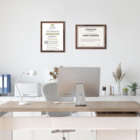 PHAREGE 8.5 x 11 Certificate Picture Frames Bulk Set of 18, Distressed Brown Photo Frames for Diploma, Document, Award and Artwork, Wall Hanging or Tabletop Display in Saudi Arabia