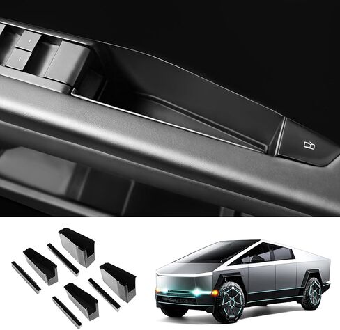 2PCS Front Under Seat Storage Box for Tesla Cybertruck 2024 2023 Accessories Underseat Hidden Organizer Tray with Silicone Pad Interior Accessories in Saudi Arabia