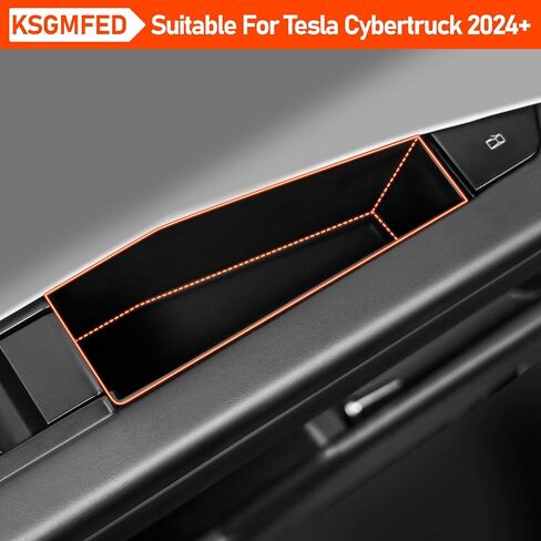 2PCS Front Under Seat Storage Box for Tesla Cybertruck 2024 2023 Accessories Underseat Hidden Organizer Tray with Silicone Pad Interior Accessories in Saudi Arabia