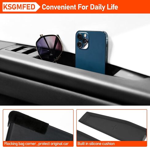 2PCS Front Under Seat Storage Box for Tesla Cybertruck 2024 2023 Accessories Underseat Hidden Organizer Tray with Silicone Pad Interior Accessories in Saudi Arabia