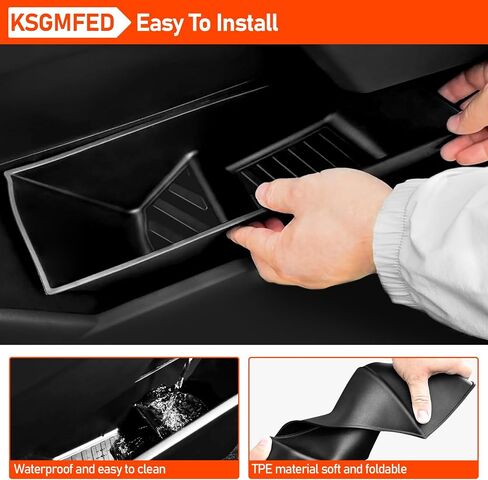 2PCS Front Under Seat Storage Box for Tesla Cybertruck 2024 2023 Accessories Underseat Hidden Organizer Tray with Silicone Pad Interior Accessories in Saudi Arabia