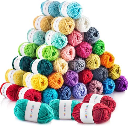 مجموعة Craftiss Crochet للمبتدئين ، 158 قطعة مع 16 لونًا من Skeins Yarn Yarn ، و 1300 ياردة-تعلم الكروشيه الكروشيه الكل في واحد للمبتدئين للبالغين المبتدئين in Kuwait