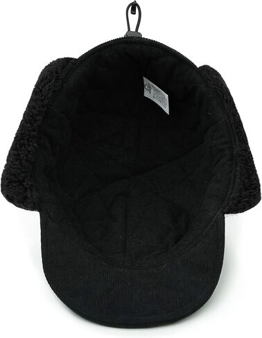 CLAPE Men Winter Baseball Cap, Outdoor Windproof Warm Fleece Trapper Hat w/Visor & Earflap for Clod Weather, Adjustable Size in Saudi Arabia