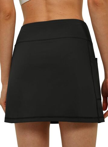 Hiverlay Skorts for Women High Waisted Tennis Skirt with Pocket Golf Skirts Built-in Shorts for Pickleball Running Workout in Kuwait