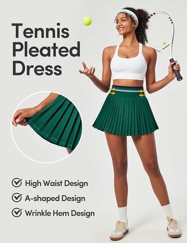 IUGA Pleated Tennis Skirt High Waisted Golf Skirts for Women with Pockets Athletic Skirt Skort with Build-in Shorts in Saudi Arabia