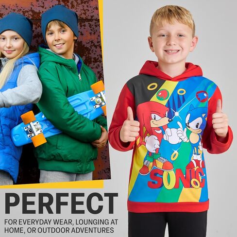 Sonic The Hedgehog Hoodie for Boys Teens Shadow Knuckles Tails Warm Hooded Sweatshirt Casual Pullover in Kuwait