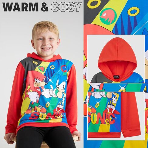 Sonic The Hedgehog Hoodie for Boys Teens Shadow Knuckles Tails Warm Hooded Sweatshirt Casual Pullover in Kuwait