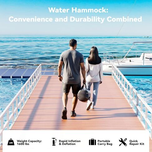 8'x8' Floating Dock, Inflatable Dock,Sunchill Float Ring with 4-inch High-Grade Woven Fabric, Manual Pump for Quick Inflate/Deflate, Fits 4-6, Ideal for Lakes, Pools, Oceans in Saudi Arabia