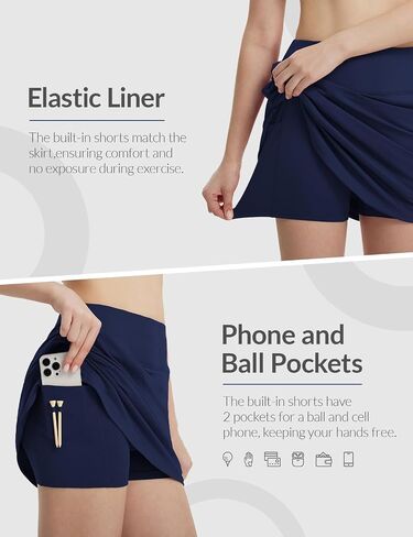 baleaf Women's Golf Skirts with 5 Pockets High Waisted Skorts Tennis Athletic Running in Saudi Arabia