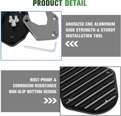 CHIFUN Kickstand Extender Enlarger Pad Side Stand Extension Plate Replacement for Kawasaki Eliminator 500 450 SE 2023 2024+ Side Parking Stand Foot Pad(Titanium) in Saudi Arabia