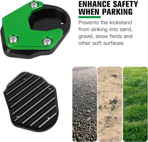 CHIFUN Kickstand Extender Enlarger Pad Side Stand Extension Plate Replacement for Kawasaki Eliminator 500 450 SE 2023 2024+ Side Parking Stand Foot Pad(Titanium) in Saudi Arabia