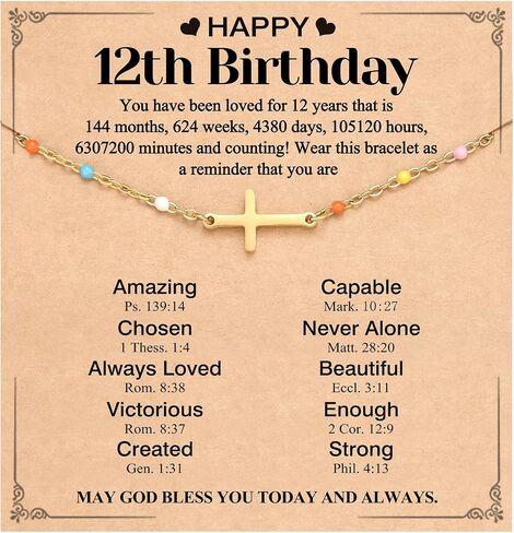 Pinkdodo Happy 12th 13th Hides First Birthday for Girls Cross Bracelet 12/13/16 ANALENT GIRM HIDERT ADVISIONS IDESS in Kuwait