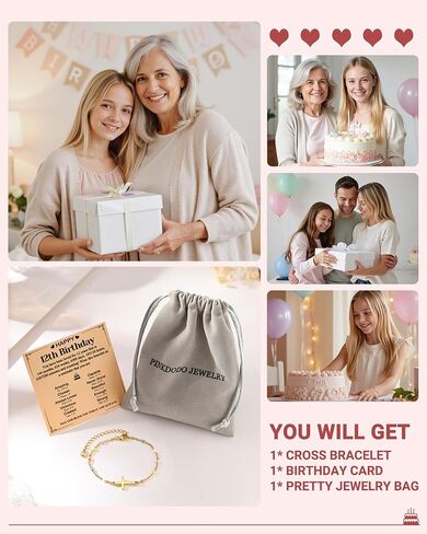 Pinkdodo Happy 12th 13th Hides First Birthday for Girls Cross Bracelet 12/13/16 ANALENT GIRM HIDERT ADVISIONS IDESS in Kuwait