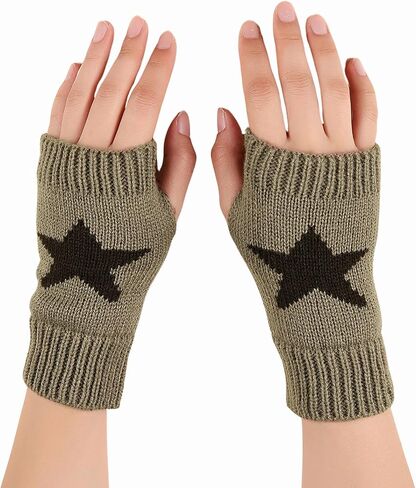 Yolrdiw Women's Therian Star Gloves Light Length Mitten Mitten for Y2K Emo Grunge Punk Goth Excalities in Kuwait