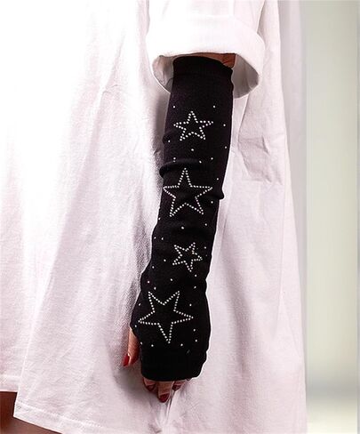TOMETO STAR Goth Arm Warmers for Women Grunge Punk Cute Alt Japanese Emo Rave in Saudi Arabia