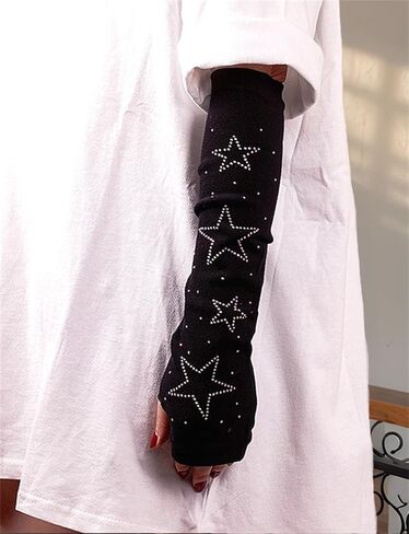 TOMETO STAR Goth Arm Warmers for Women Grunge Punk Cute Alt Japanese Emo Rave in Saudi Arabia