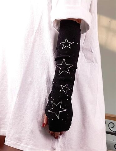 TOMETO STAR Goth Arm Warmers for Women Grunge Punk Cute Alt Japanese Emo Rave in Saudi Arabia