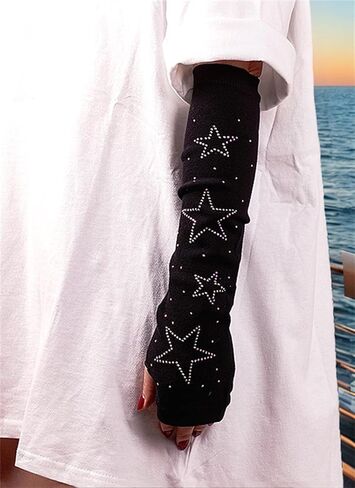 TOMETO STAR Goth Arm Warmers for Women Grunge Punk Cute Alt Japanese Emo Rave in Saudi Arabia