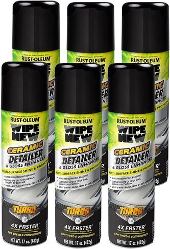 Wipe New Rust-Oleum 393327 Ceramic Detailer and Gloss Enhancer Turbo Spray System, 17 oz in Kuwait