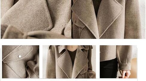 chouyatou Women's Fall Casual Cropped Wool Coat Open Front Loose Dressy Blazer Jacket Short Trench Coat in Saudi Arabia