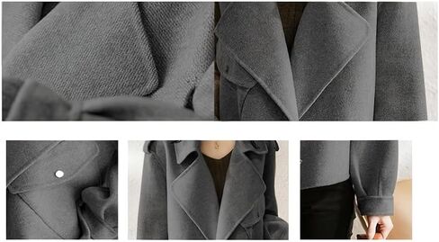 chouyatou Women's Fall Casual Cropped Wool Coat Open Front Loose Dressy Blazer Jacket Short Trench Coat in Saudi Arabia