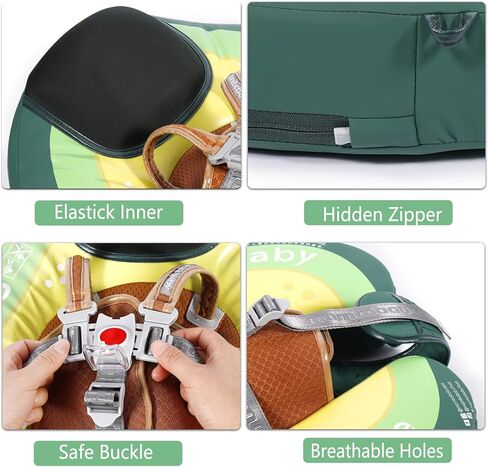 عوامة مامبوبيبي 2024 مع مظلة، عوامة سباحة صلبة غير قابلة للنفخ للأطفال، ترقية مادة النسيج الناعمة الصديقة للبشرة، عوامة حمام السباحة للرضع، مدرب سباحة ذكي للأطفال الرضع من عمر 3 إلى 24 شهرًا in Kuwait