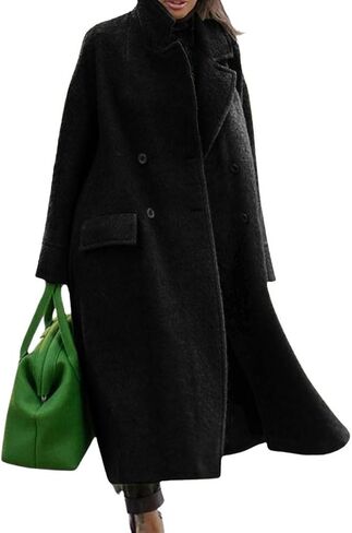 CHARTOU Women Oversized Long Winter Coats Warm Wool Blend Pea Trench Coat Overcoat in Saudi Arabia