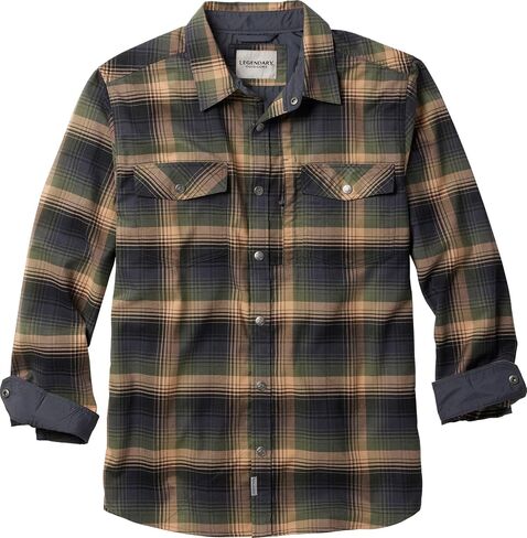 Legendary Whitetails Men's Performance Stretch Plaid Flannel Long Sleeve Snap Down Shirt Moisture Wicking Quick Dry in Saudi Arabia