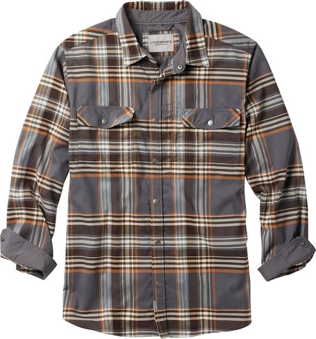 Legendary Whitetails Men's Performance Stretch Plaid Flannel Long Sleeve Snap Down Shirt Moisture Wicking Quick Dry in Saudi Arabia