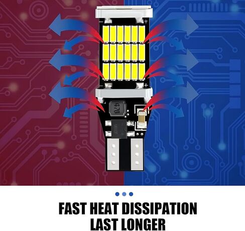 4 PCS 921 LED مصابيح عكسية LED ، 6500K Super Bright T15 4014 45SMD لمصابيح ، Canbus خالية من الأخطاء 360 ° إضاءة الفرامل الأضواء الإشارة الاحتياطية ، ملاءمة عالمية لشاحنات سيارات سيارات الدفع الرباعي (أبيض) in Kuwait