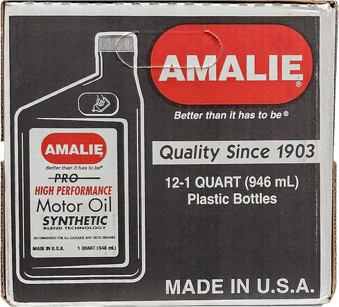 AMALIE Pro High Performance Synthetic Blend 10W-40 Motor Oil (160-75686-56) 1 Quart, Pack of 12 in Saudi Arabia