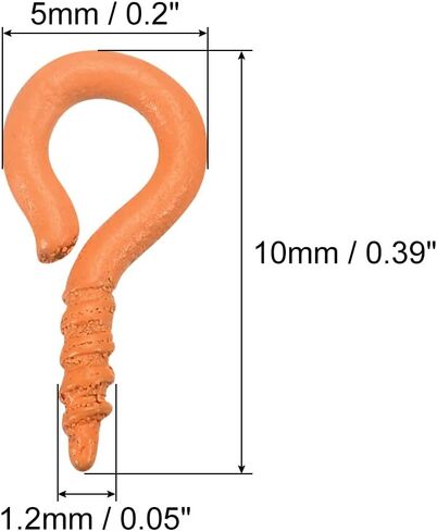 uxcell 200pcs صغير المسمار دبابيس العين السنانير وثقوب صغيرة مسامير الخيوط ، 4.5x10x1.2mm المسمار النقر على الذات لنتائج صنع المجوهر in Kuwait