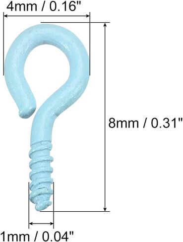 uxcell 200pcs صغير المسمار دبابيس العين السنانير وثقوب صغيرة مسامير الخيوط ، 4.5x10x1.2mm المسمار النقر على الذات لنتائج صنع المجوهر in Kuwait