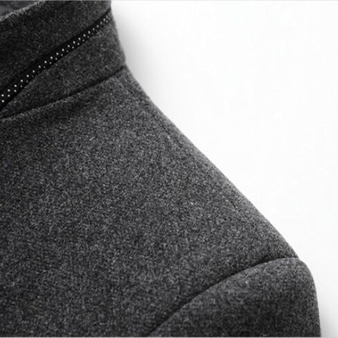 Men's Wool Trench Jacket & Coat Warm Quilted Single Breasted Band Collar Long Sleeve Winter Button Slim Fit Peacoat in Kuwait