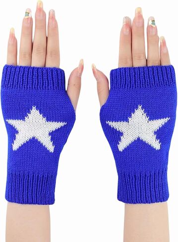 Yolrdiw Women's Therian Star Gloves Light Length Mitten Mitten for Y2K Emo Grunge Punk Goth Excalities in Kuwait