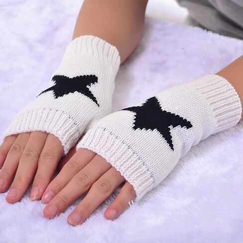 Yolrdiw Women's Therian Star Gloves Light Length Mitten Mitten for Y2K Emo Grunge Punk Goth Excalities in Kuwait