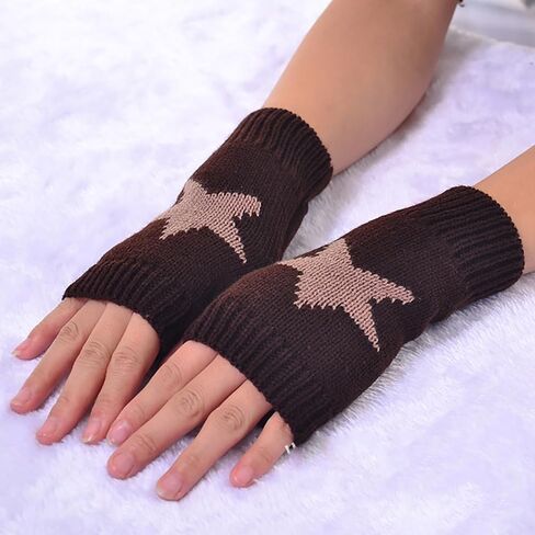 Yolrdiw Women's Therian Star Gloves Light Length Mitten Mitten for Y2K Emo Grunge Punk Goth Excalities in Kuwait