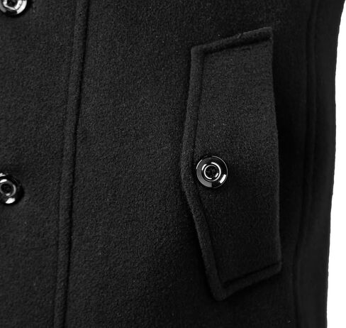 APTRO Men's Pea Coat Wool Jacket Windbreaker Single Breasted Winter Coat in Kuwait