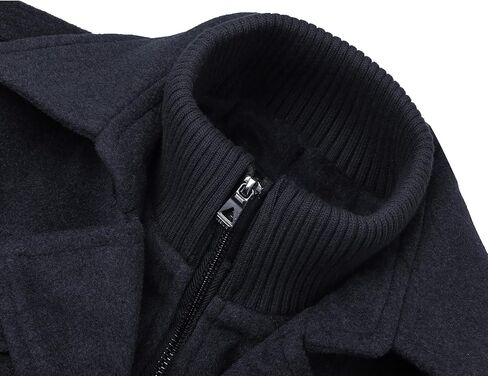 APTRO Men's Pea Coat Wool Jacket Windbreaker Single Breasted Winter Coat in Saudi Arabia