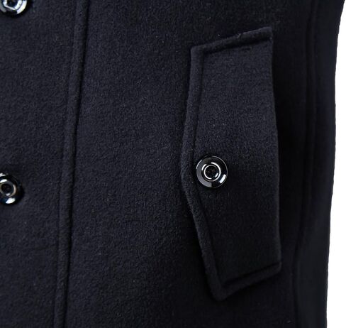 APTRO Men's Pea Coat Wool Jacket Windbreaker Single Breasted Winter Coat in Saudi Arabia