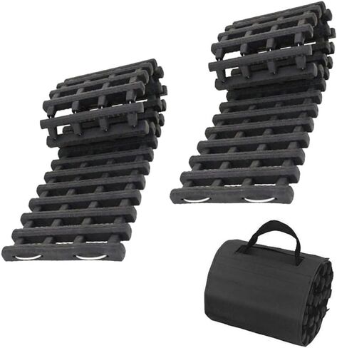Gardenpal 80CM 2PCS Tire Traction Mat, Portable Emergency Devices for Snow, Heavy-Duty Rubberized Emergency Car Recovery Snow Ramps Tire Traction Tool (31.5 in/2pcs) in Saudi Arabia