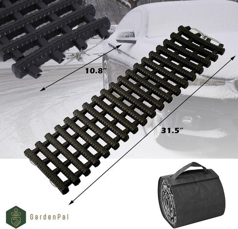 Gardenpal 80CM 2PCS Tire Traction Mat, Portable Emergency Devices for Snow, Heavy-Duty Rubberized Emergency Car Recovery Snow Ramps Tire Traction Tool (31.5 in/2pcs) in Saudi Arabia